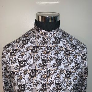 Gold Skulls /mandarin collar